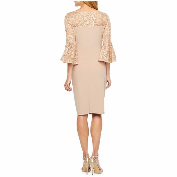 ⭐ Taupe bell sleeve sheath dress - Picture 2 of 4